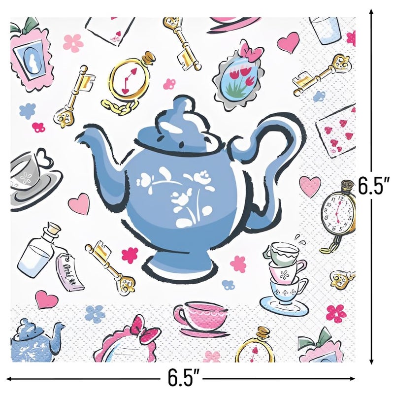 Unique Disney Alice in Wonderland Luncheon Napkins, 16-Pack - Perfect for Magical Celebrations & Themed Parties - Image 2